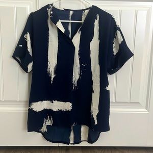 Shein blue and white blouse, shein burgundy blouse, shein pattern blouse